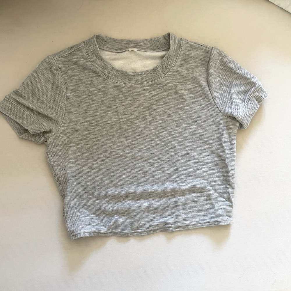 Firm Price Alo Yoga Knit Crop Top, Medium, Grey